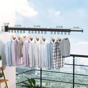 Space-Saving Aluminum Alloy Folding Clothes Drying Rack Wall-Mounted Collapsible With 18 Hooks Easy Install Options Drying Rack Laundry Clothes Hangers Storage Organizer