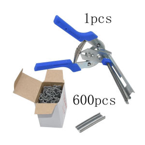 Hog Ring Plier 600pcs M Clips Staples Chicken Mesh Cage Wire Fencing Ring Plier Poultry Cage