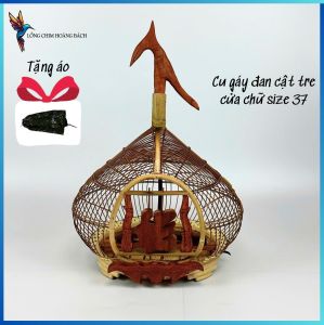 Lồng chim cu gáy đan cật tre lồng cu gáy đan tre hàng kĩ tặng kèm phụ kiện