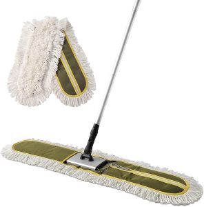 BOOMJOY 36" Commercial Dust Mops for Floor Cleaning Heavy Duty Hotel Company Household Cleaning Supplies for Hardwood Tiles Marble FloorsGreen