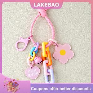 【LAKEBAO】 1pcs thời trang màu hướng dương móc khóa túi Mặt dây chuyền xe vòng chìa khóa Tai nghe trường hợp trang trí phụ kiện