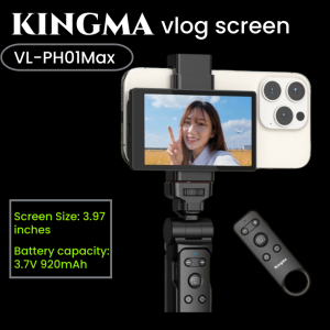 KINGMA VLOG Screen KINGMA VL-PH01 MAX จอเซลฟี่มือถือ รองรับการบันทึก4K ฟังเสียงขณะสตรีมได้5]\\