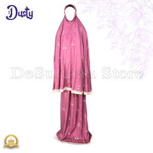 Desulthan | Mukena Travel Dewasa Leika / Renda Full Bordir / Bahan Rayon Premium / Mukena+Tas