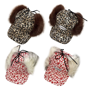 Warm Trapper Hat Faux Furs Baseball Cap With Foldable Ear Flaps Winter Fashion Accessory Headwear for Outdoor Activity