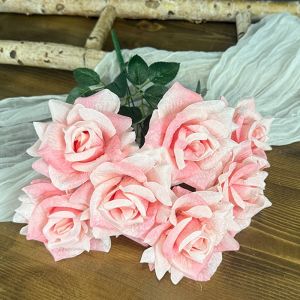 SQMETR 7 Heads Artificial Rose Flower Multicolor Photo Props Floral Arrangement Creative DIY Accessories Simulation Rose Flower Home Decoration
