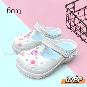 HOÀN TIỀN 15% - Dép sục CROSS sandal nữ đế cao 6cm siêu nhẹ - Giày sục khoét lỗ đế dày TẶNG kèm 06 sticker dễ thương  iDÉP SL064