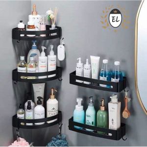 Wall Mount Bathroom Shelf Rack Shower Kitchen Storage Rak Bilik Mandi