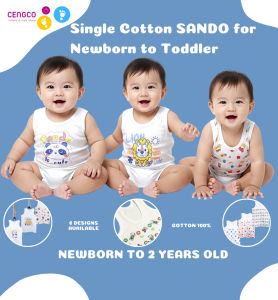 3 Pcs Sando Single For Boy Top Tank Newborn to Toddler Pure Cotton Non Faded Prints 0 to 18 Months