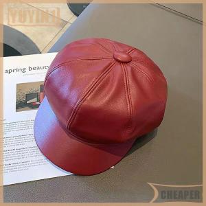 [COD] EHBqna SPORTS หมวกเบเร่ต์แฟชั่นผู้หญิงหมวกเบเร่ต์สีทึบหนัง PU หมวกเบเร่ต์ศิลปินชาวฝรั่งเศสหมวกบีนนี่อบอุ่นหมวกผู้หญิงหมวกเด็กผู้หญิง