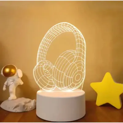 LAMPU 3D ACRYLIC TIDUR AESTETIC 3 WARNA 3D PUTIH NATURAL KUNING HIAS ANAK HADIAH KADO FAIRY AKRILIK