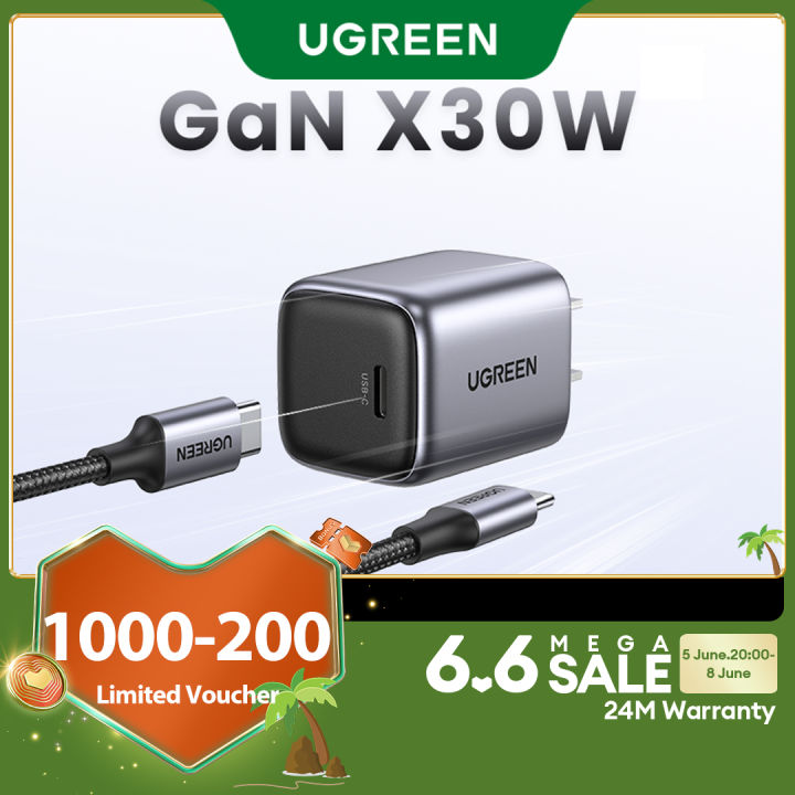 UGREEN 30W 20W GaN PD Type C Fast Charging Charger for iPhone 16 pro max 16 15 14 13 12 pro max SAMSUNG S25 ultra s24 ultra s23 S22 Huawei Xiaomi Realme