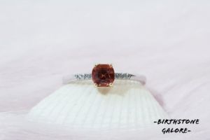 Natural Spinel S925 adjustable silver ring/gemstone/birthstone/cincin spinel/spinel ring/orange spinel/gift/天然尖晶石 S925镶嵌活口戒指