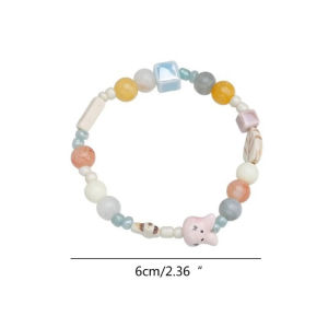 MillionGrid Gốm Hạt đàn hồi Vòng Tay Tinh tế thỏ handchain đồ trang sức ngọt ngào vòng vuông Hạt Vòng Tay đồ trang sức