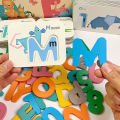 Montessori Alphabet Numbers Flash Cards for Toddlers 3-6 Years, ABC Learning Toys Wooden Letters and Numbers Animal Card Board Preschool Montessori Educational Toys for Kids Boys Girls. 