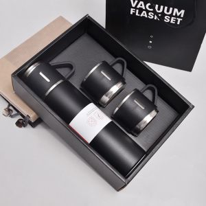 Bình Giữ Nhiệt Cao Cấp 500ML Lõi Inox 304 Tặng Kèm 2 Cốc Cách Nhiệt Fullbox Làm Quà Tặng Sang Trọng