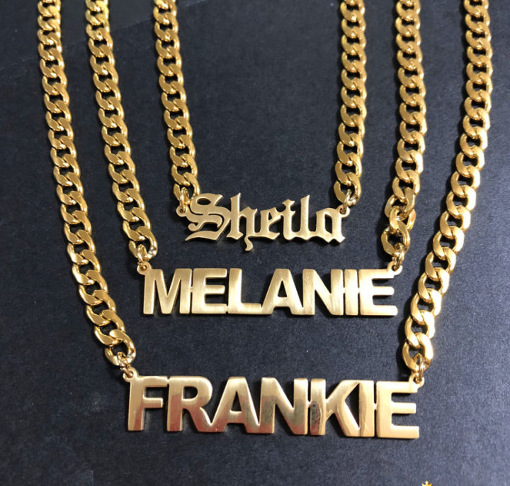 Custom Personalized Hip Hops Gold Silver Stainless Steel Cuban Chain ...