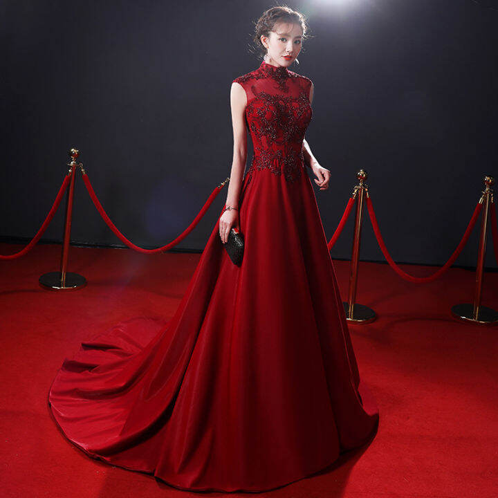 Elegant red evening on sale dresses