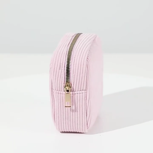 Corduroy Makuep Bag Small Purse Fashionable Solid Color Zippered Cosmetic Storage Organizer Toiletry Case for Women