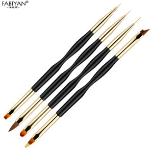 ชุดแปรงตกแต่งเล็บ4ชิ้นปากกาทาสีเล็บสีดำปากการะบายสีรายละเอียดรูปดอกไม้อุปกรณ์ทำเล็บ