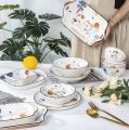 Cat Series Kitchenware Ceramic Tableware Set Dumpling Plate Rice Bowl Soup Bowl Baking Pan - Mangkuk Pinggan. 