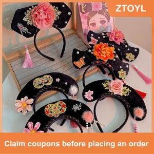 【ZTOYL】 ชุดกี่เพ้าผ้าโพกศีรษะที่คาดผมแบบดั้งเดิมดั้งเดิมที่คาดผมแบบองค์ราชินี