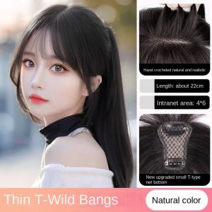 【B.Q】4*6/7*9/8*10-25CM T-shaped Swiss website Insta-Worthy 100% Real Human Hair Boost Volume of Hair Seamless Natural Black and Mocha Brown Topper Cover Thin or White Hair Light Breathable Base for Confidence For Women