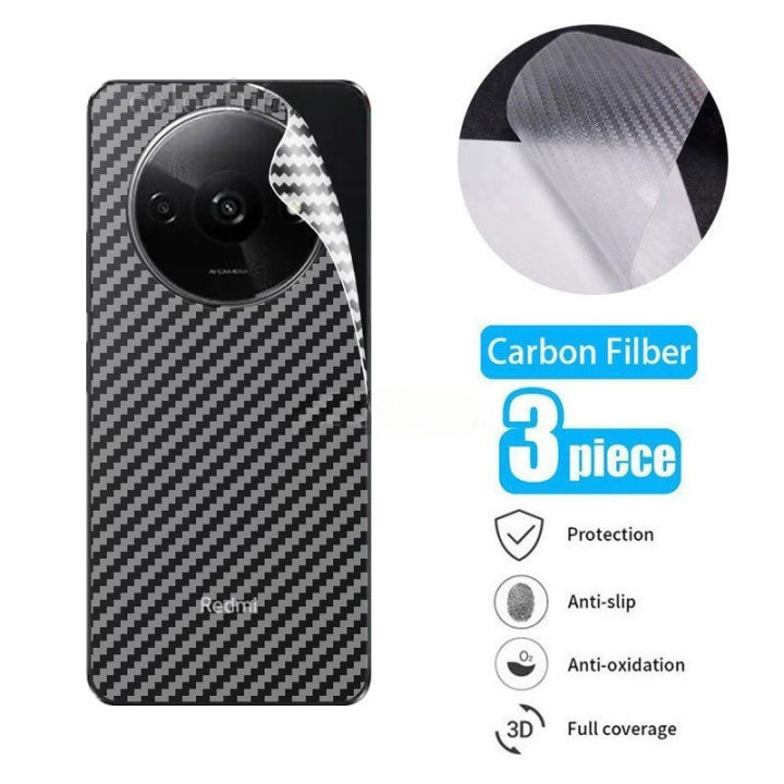 Matte Carbon Fiber Back Cover For Redmi A4 A3 Pro A3 A2 A1 Plus