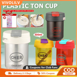LVYIMAO 【2-3 Days Delivery】300ml Kids Straw Cup With Straw Simple High-value Trend Mini Portable Ton Ton Water Cup Leakproof Tumbler For Kids Outdoor Travel Drinking Milk Sippy Cup