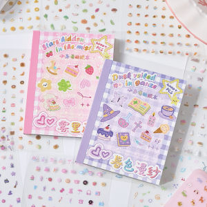 Scrapbook Sticker Book Self Adhesive Decorative Stickers Cute Bow Ribbon Kpop Style 32 Pages School Craft Journaling