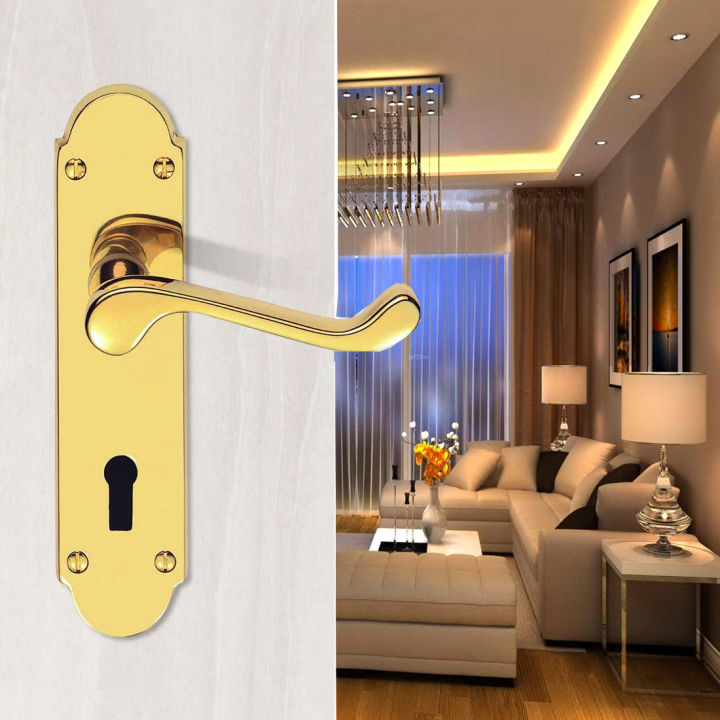 Privacy Function Lock Matte Gold Heavy Duty tubular ENTRANCE & PRIVACY Function lever handle ...