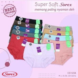 3Pcs Celana Dalam Wanita Dewasa Sorex 1238 | Cd Wanita Premium Super Soft