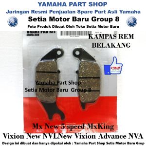 Kampas Rem Belakang DiscPad Brake Pad Kit MxKing Mx King Mx New Vixion NVA NVL Asli Yamaha Surabaya