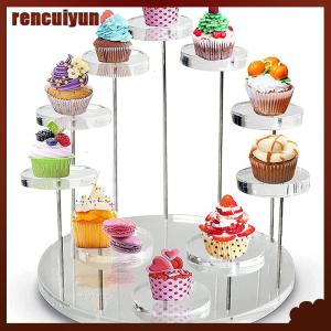 rencuiyun ชั้นวางคัพเค้กอะคริลิค3 5 12สำหรับวางเครื่องประดับชั้นวางขนมหวานสำหรับจัดงานแต่งงานงานวันเกิดเหมาะสำหรับสินค้าชิ้นเล็กๆ