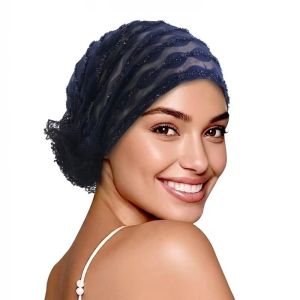 COVIEEZB Thoáng khí Mũ uốn xoăn ren Polyester Mềm mại Mũ len ren lưới Đa năng Mái vòm Mũ tóc xoăn đàn hồi Ngoài trời