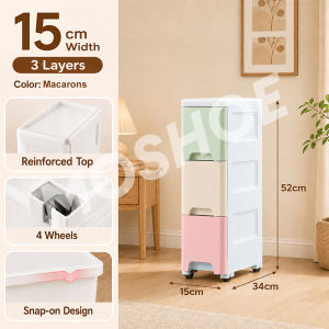 MOSHOE 25cm Slim Cabinet Flip Top Cabinet Drawer Plastic Wardrobe For Home Organizer Home Organizer For Living Room Bathroom Kitchen
