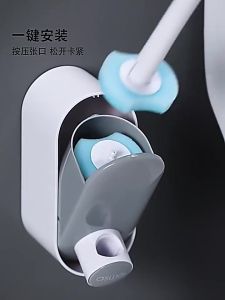 Smart Wall-Mounted Toilet Brush Set — Disposable Sponge Cleaning System with Storage Holder