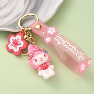 Sanrio Anime Action Figure Keychain Bag Pendant Hello Kitty Melody Kuromi Cinnamoroll Doll Pendant Couple Car Key Chain Kid Gift