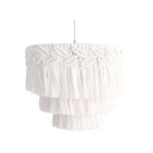 MIKE DUNBAR Handwoven Woven Tapestry Lampshade Rustic Exquisite Macrame Tassel Lamp Shade Light Fixture Vintage Hanging Light Cover Ceiling Pendant Light