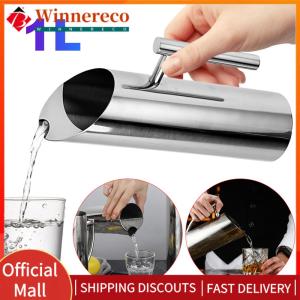 【winnereco】 1/2L Kitchen Cold Wine Pitcher Stainless Steel Pot Jug Kettle Drink Pot Fruit Juice Pitcher for Bar Hotel KTV Restaurant