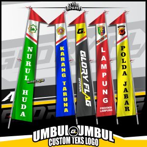 BENDERA UMBUL UMBUL CUSTOM 3 METER GRATIS TAMBAH LOGO & TULISAN | DESAIN BEBAS 1 HARI JADI