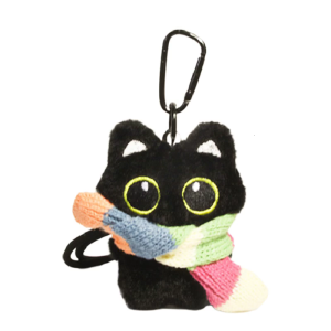 Charming Black Cat Plush Ornament Fun Black Cat Plush Keychain Functional Accessory for Personalization and Style