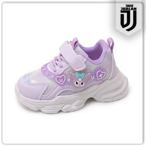 Sepatu Sneakers KUROMI Anak LED usia 1 2 3 4 5 6 Tahun / Sepatu Anak Balita Perempuan Tali Perekat Motif Kartun Cute / Sepatu Running Anak Cewek Gambar Menyala / Sepatu Kets Anak Wanita Cantik Fashion Trendy / Sepatu Anak Casual Lucu Keren Sporty
