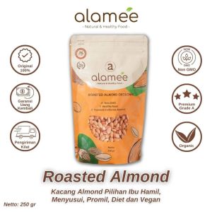 KACANG ALMOND PANGGANG ROASTED KUPAS ASI BOOSTER PELANCAR ASI IBU MENYUSUI PENGUAT IBU HAMIL 500GR