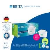 BRITA Water Filter Cartridge MAXTRA PRO Pure Performance (All-in-1) Pack 6 | Original refill for all BRITA jugs for pure tasting water - filters micro impurities PFAS chlorine limescale & metals
