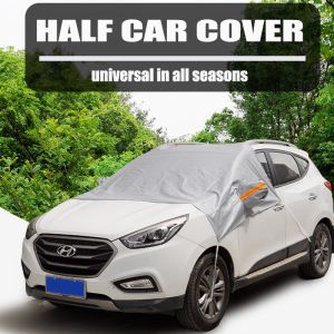 【COD】Half Car Cover Universal Auto Front Outdoor Windshield Sun Protection Dustproof Waterproof for Sedan SUV