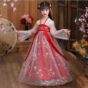 Childrens Clothes Hanfu Girls Summer Fairy Dress Costume Kids Chinese Style Set