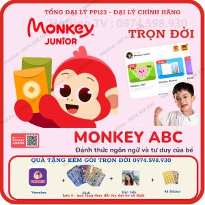 Monkey ABC 1 Năm- Tiếng Anh chất lượng cao cho bé 0-10 Tuổi Kèm quà