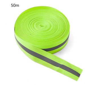 50m Pita Reflektor 5cm Reflective Kain Reflektor Baju Safety Tali Pita Reflektif Grade A