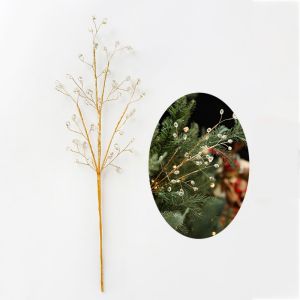 PYA94 Sticky Powder Christmas Glitter Stems Five-pointed Star Gemstone Christmas Golden Decoration Luxurious Water Drop Xmas Tree Glitter Branches Atmosphere Scene