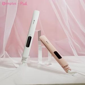 SimplusPink 2 In 1 Hair Straightener & Waves Iron Ceramic 3D floating plate LCD Screen Safety Lock 10S Fast Heating